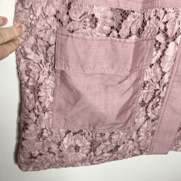 Lane Bryant woodrose longline lace anorak utility jacket size 14 / 16 petite - Picture 7 of 13